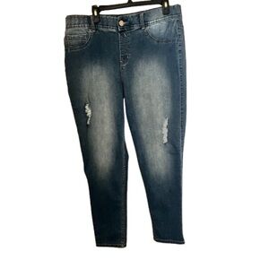 Lane Bryant Size 18 Slightly Distressed Jeans Pockets Cotton Blend Casual